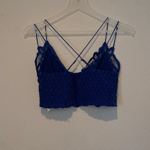 Free People One Royal Blue Lace Camisole‎ Bralette Size Medium - Picture 2 of 3